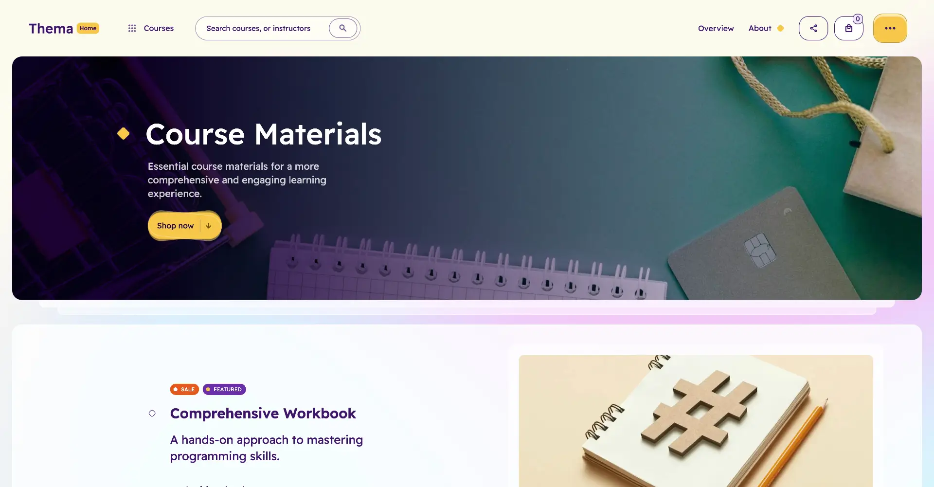 Thema: Education learning Webflow website template screen