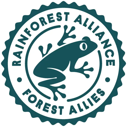 Rainforest Alliance certification logo.