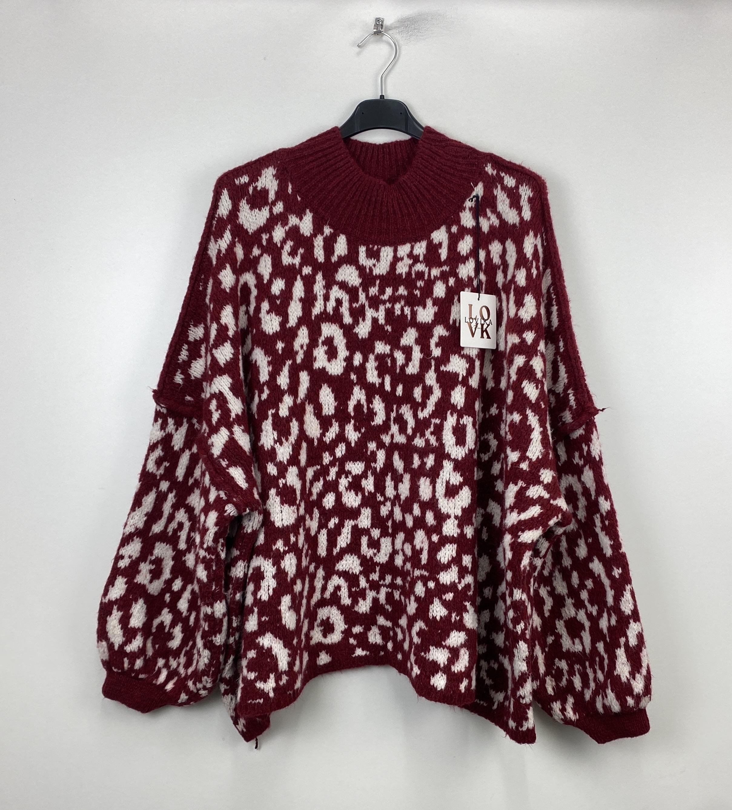 Produit : 8% Viscose - 8% Laine - 10% Polyester - 14% Polyamide - 60% Acrylique taille unique oversize