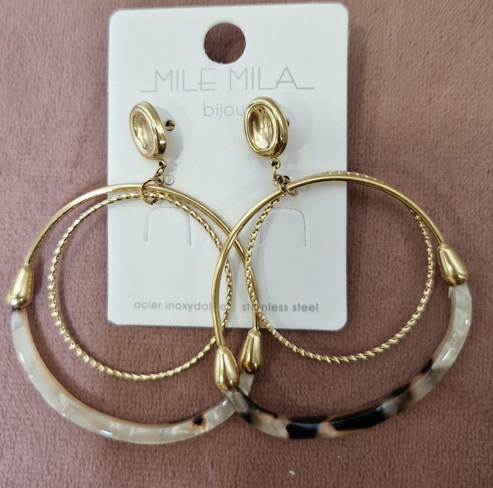 boucles d'oreilles en acier inoxydable