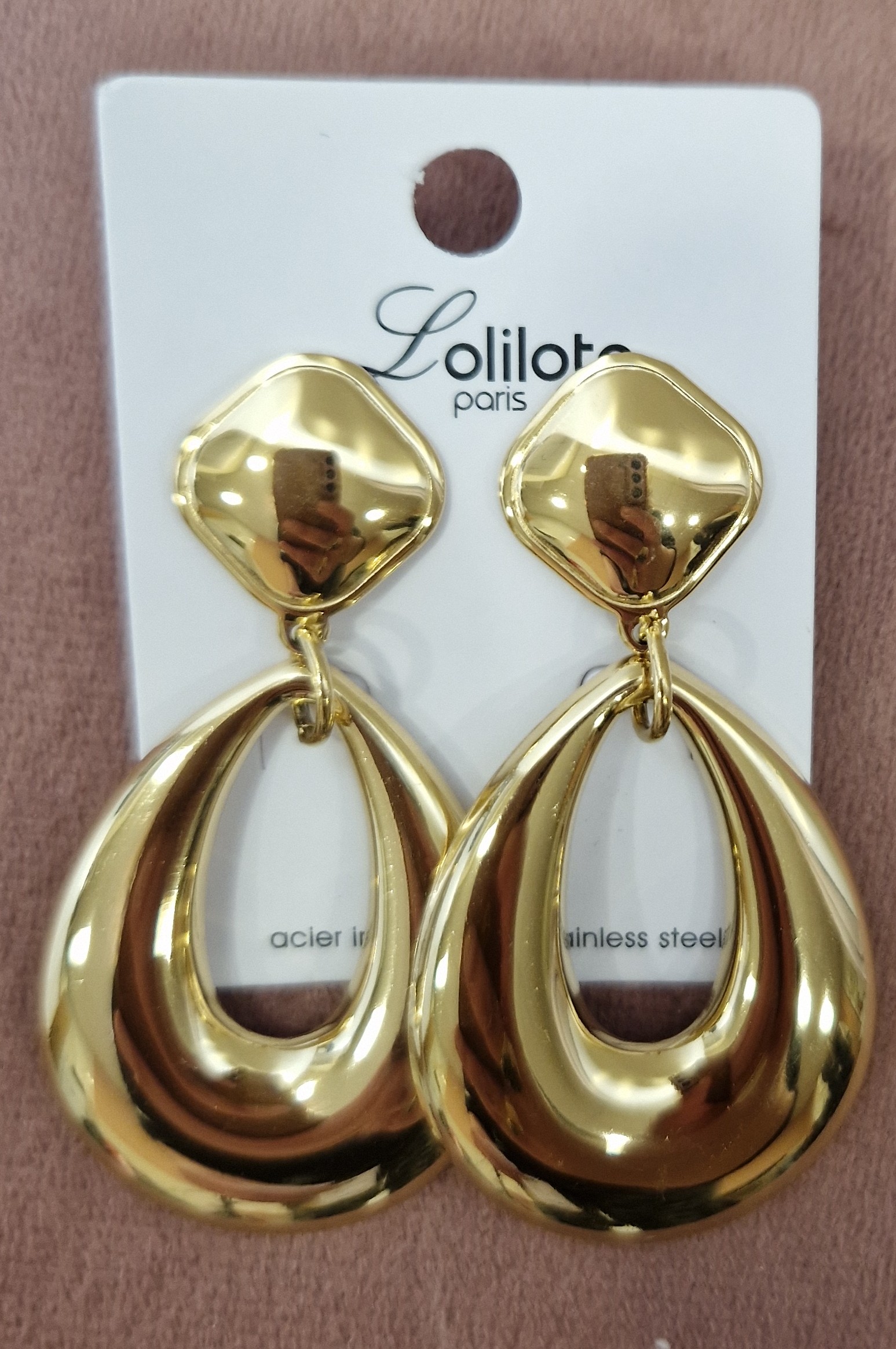 boucles d'oreilles en acier inoxydable