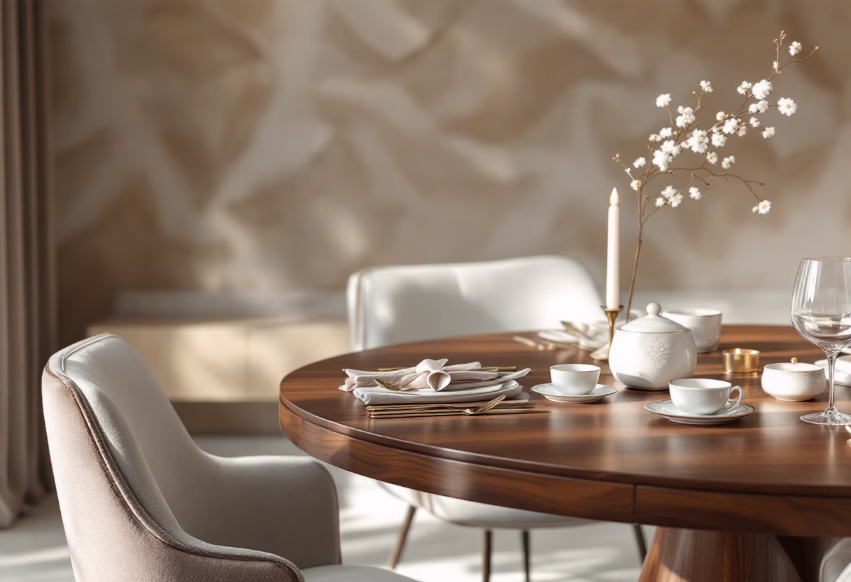 luxury apartment dining area interior (for a real estate tech)
