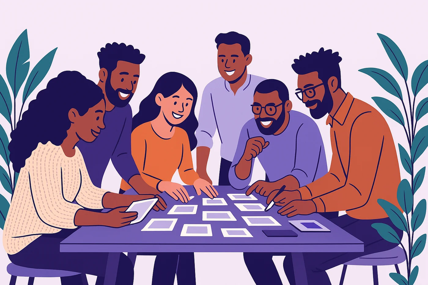 image of game development process (for a mobile gaming) - collaborative team meeting