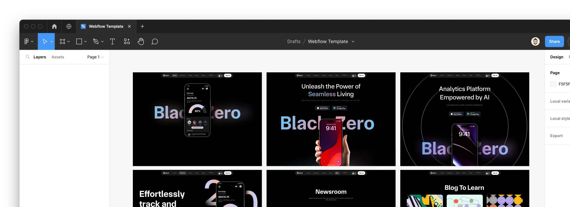 App Webflow Template -
Black Zero - Created by Wedoflow.com and Azwedo.com