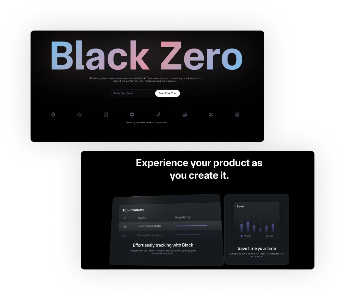 App Webflow Template -
Black Zero - Created by Wedoflow.com and Azwedo.com
