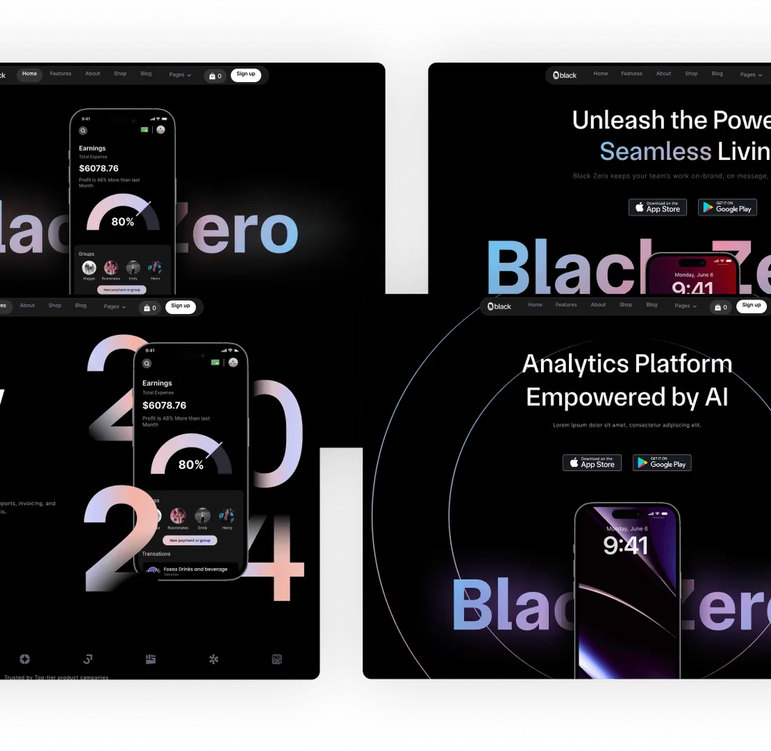 App Webflow Template -
Black Zero - Created by Wedoflow.com and Azwedo.com