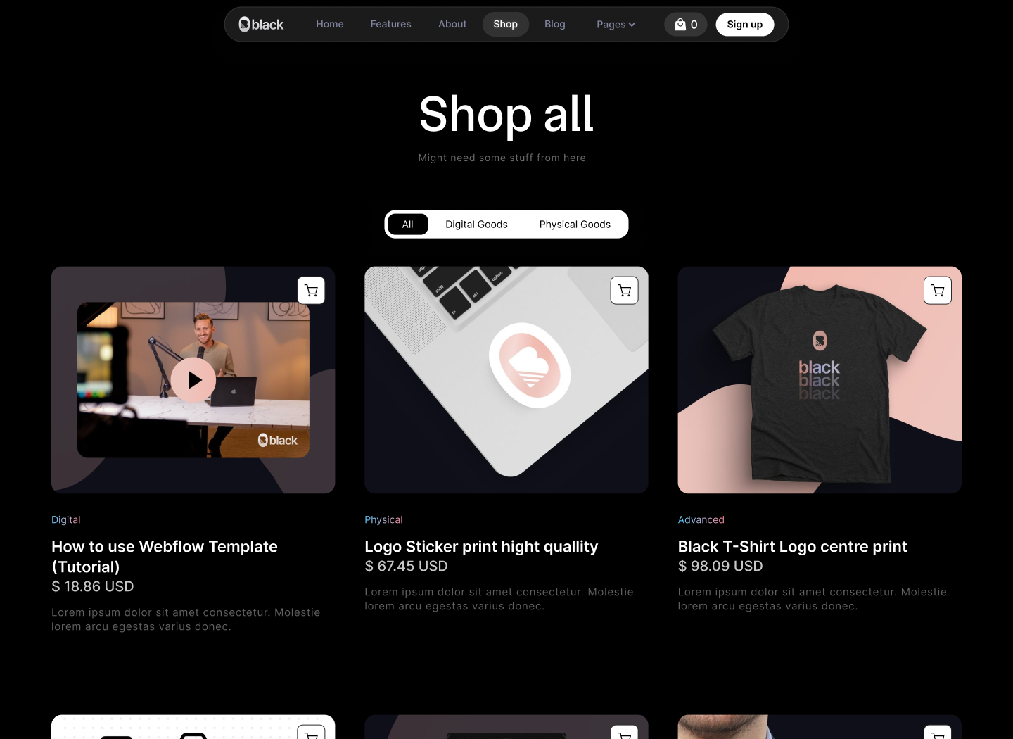 App Webflow Template -
Black Zero - Created by Wedoflow.com and Azwedo.com