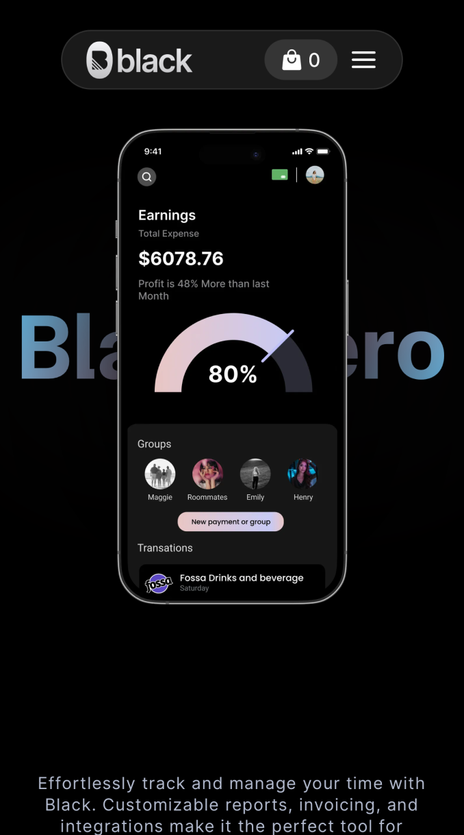 App Webflow Template -
Black Zero - Created by Wedoflow.com and Azwedo.com