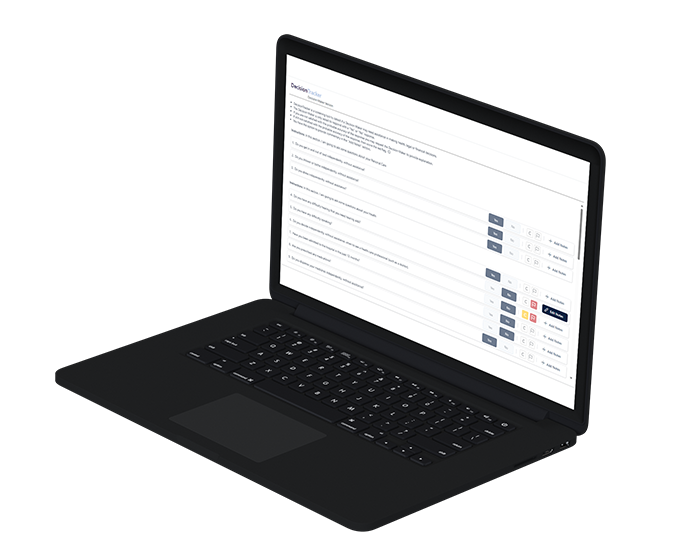 Laptop mockup of a screen using DecisionTracker