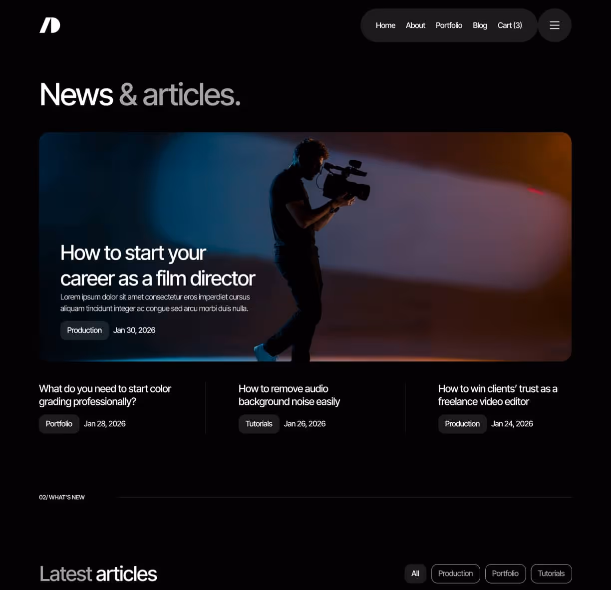 Cinemaflow - Blog V1 Page - Ultimate Video Agency Webflow Template