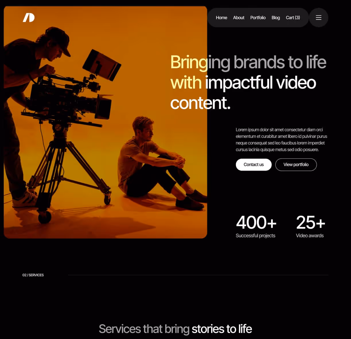 Cinemaflow - Home V3 Page - Ultimate Video Agency Webflow Template