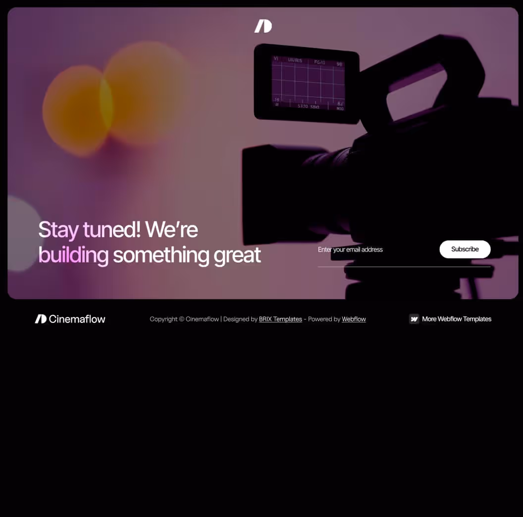 Cinemaflow - Coming Soon Page - Ultimate Video Agency Webflow Template