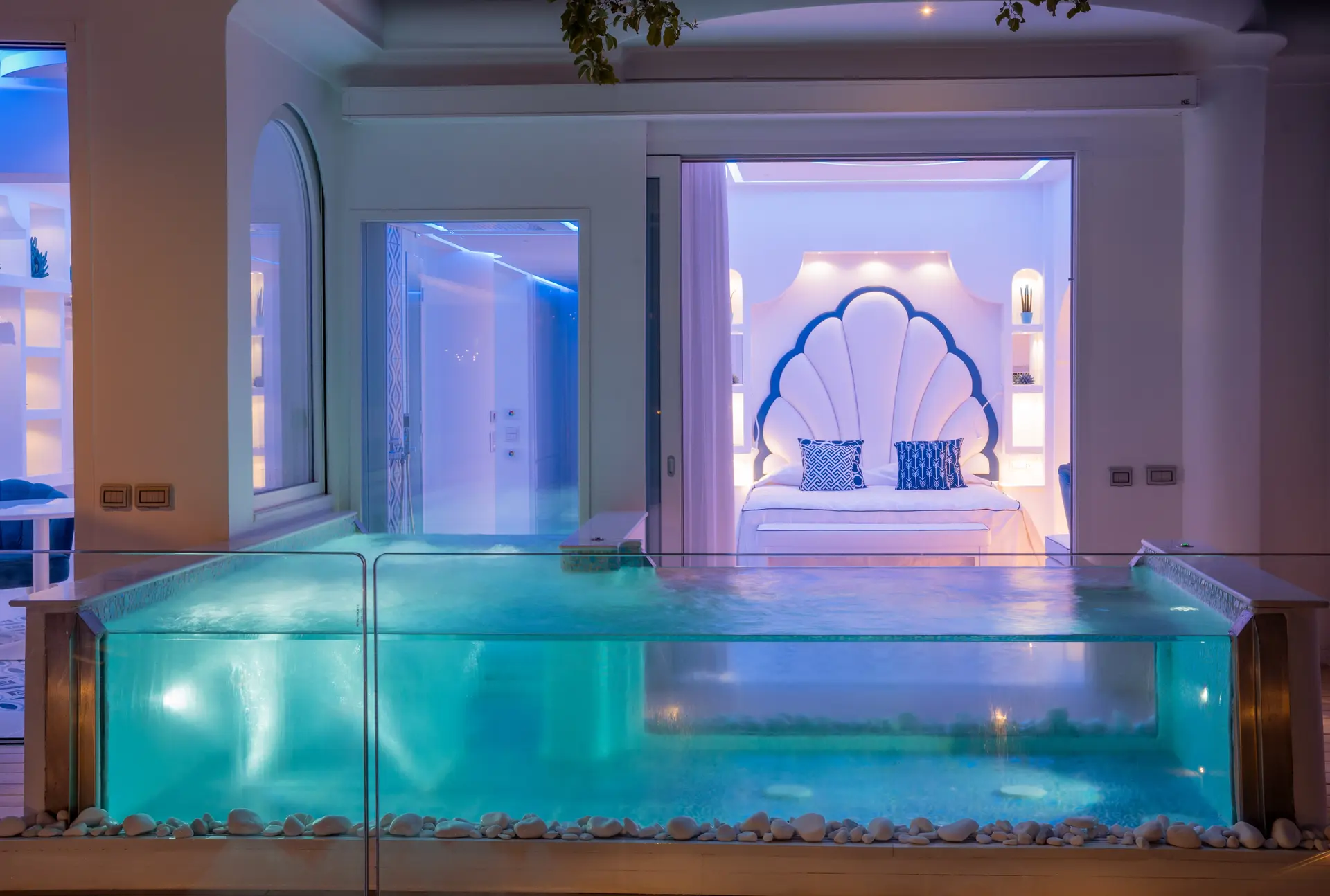 A private plunge pool suite at Villa Fiorentino, designed for quiet reconnection