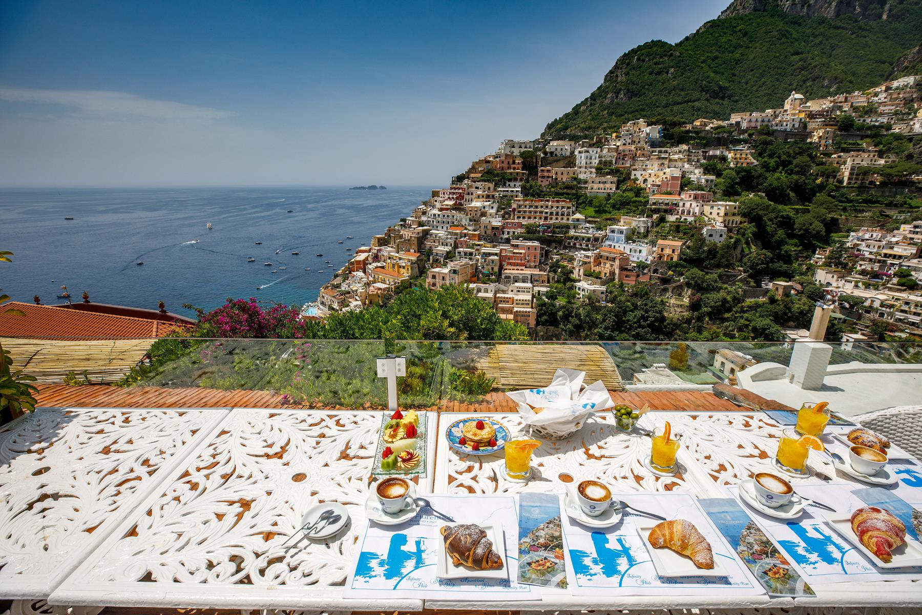 The garden grounds of Villa Fiorentino, a relaxed setting for family days in Positano