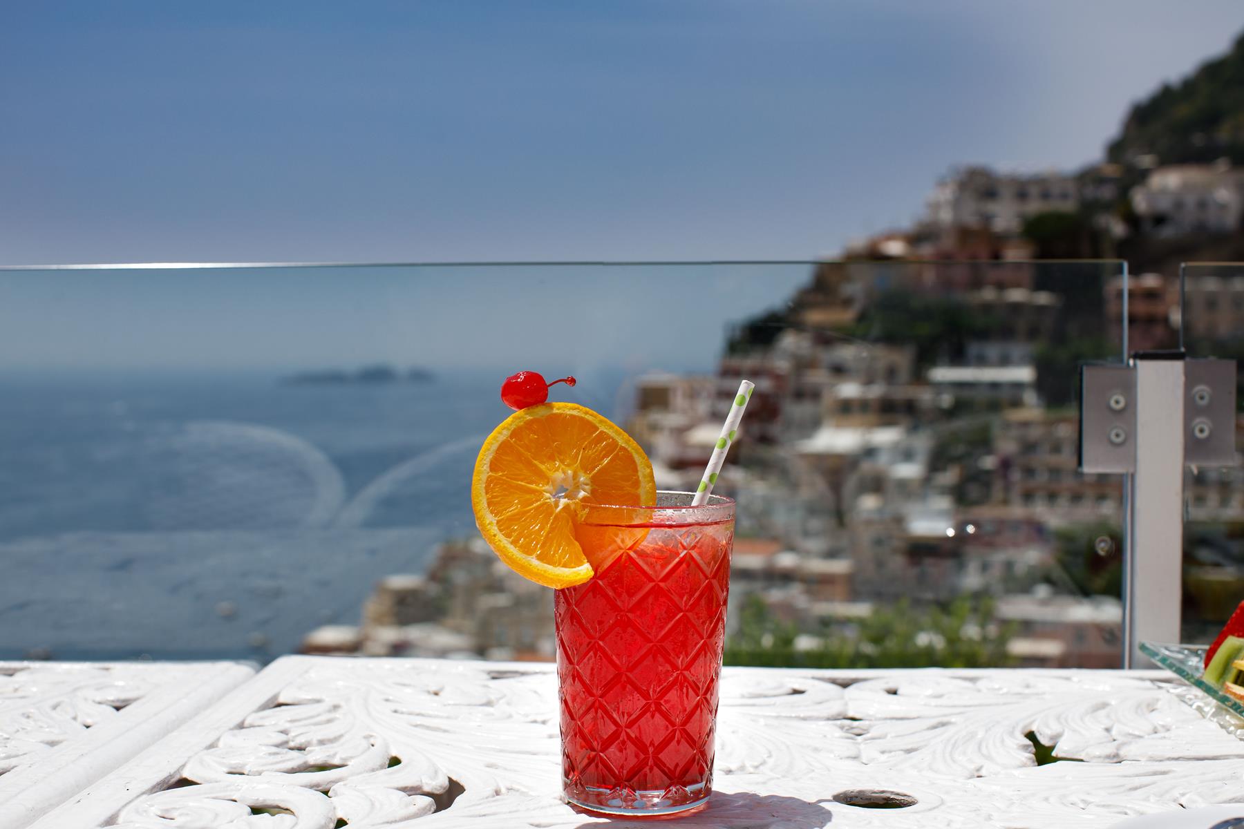 Terraced garden at Villa Fiorentino scented with lemon blossom, Positano