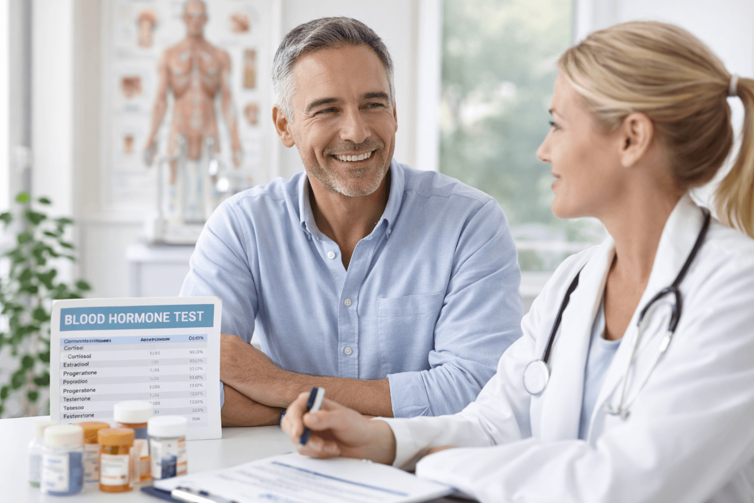 Woman consulting with a wellness provider about hormone replacement therapy in Cary