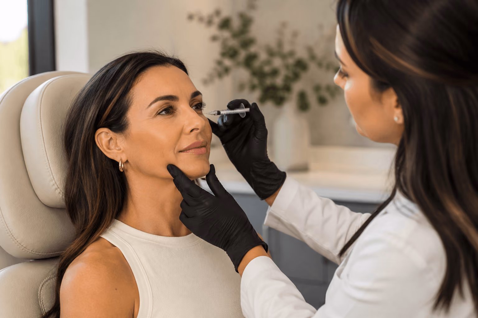 Patient receiving Botox consultation at an Aesthetic Clinic in Cary, North Carolina