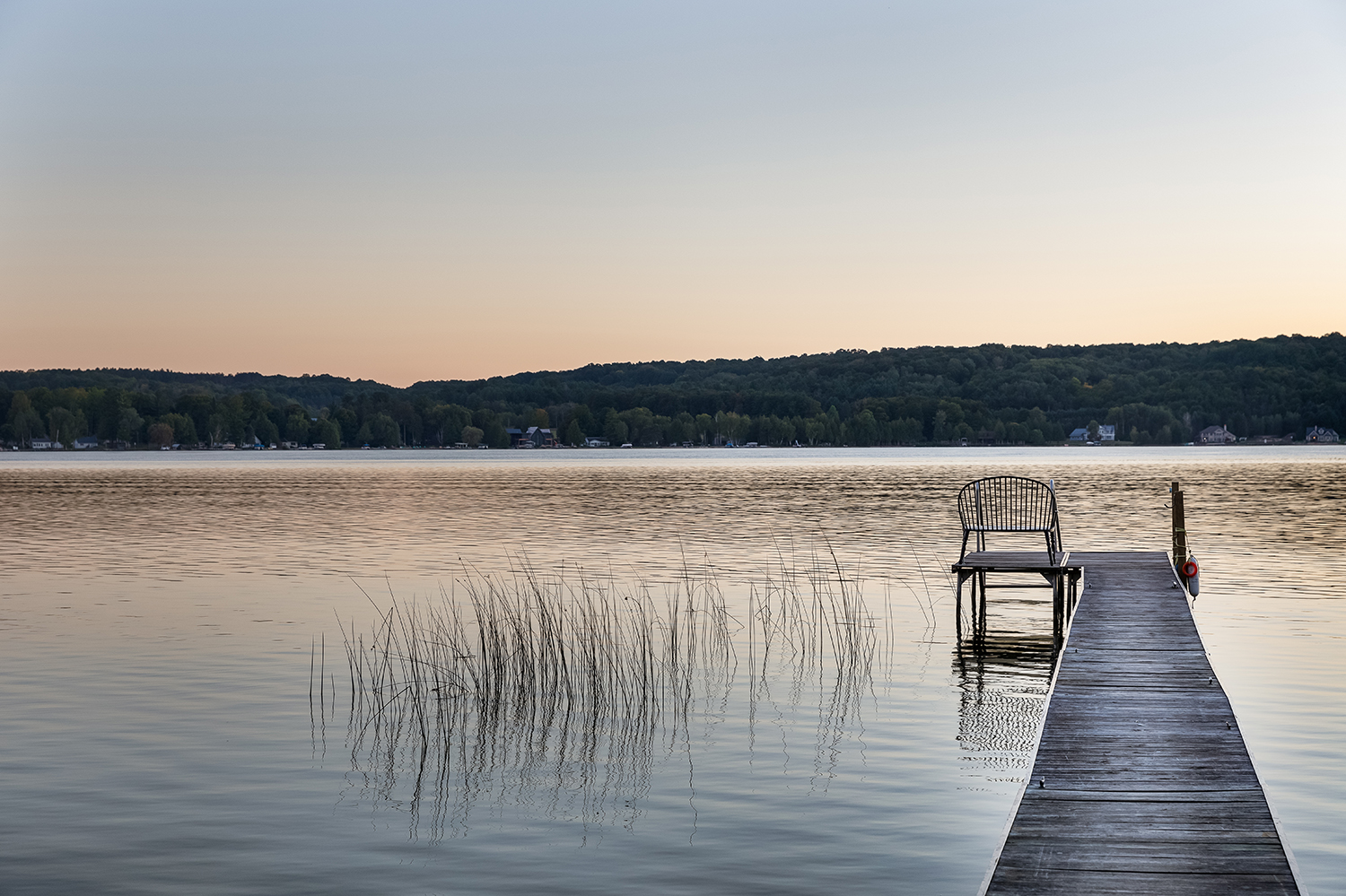 Intermediate Lake view from The Dragonfly Cottage private dock