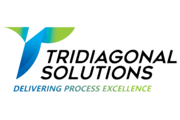 Logo of Tridiagonal Solutions with tagline 'Delivering Process Excellence' and a stylized blue and green graphic element.