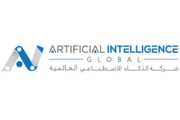 Logo of Artificial Intelligence Global featuring a stylized letter N and bilingual text in English and Arabic.