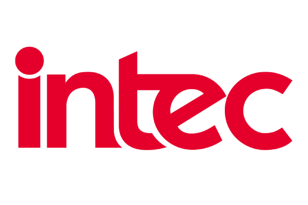 Intec logo in bold red lowercase letters.