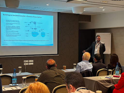In the session “From coffee to crude: democratizing model building,” Imbuit Business Consultant, Dennis Rohe, gave us a hands-on taste of how accessible it can be to build models and derive decisions from raw data—whether you're optimizing espresso or a conversion unit.