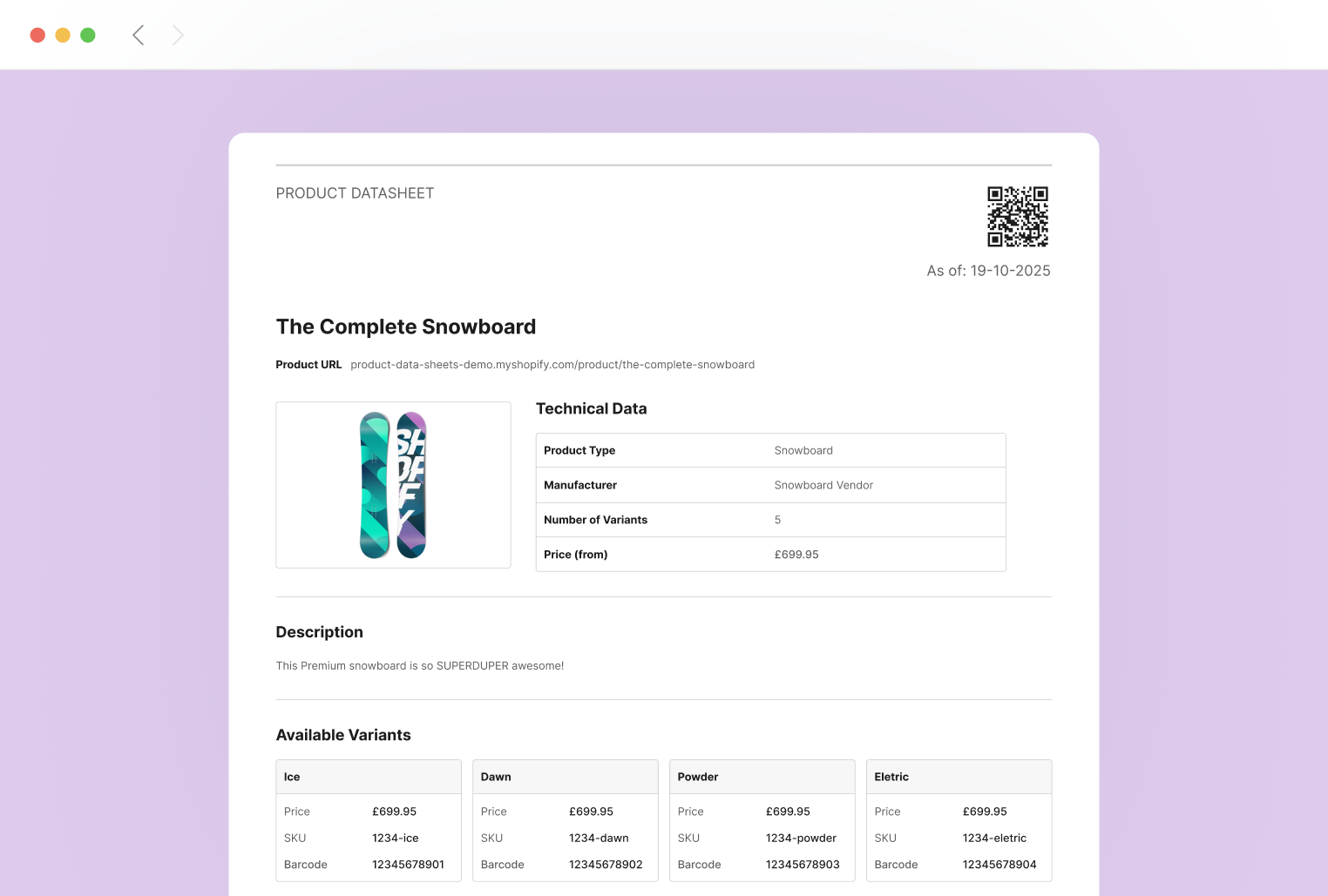 Product Datasheet" displays the option to export the active cart as a CSV file, encouraging smooth reorder processes and facilitating internal approvals for procurement teams.