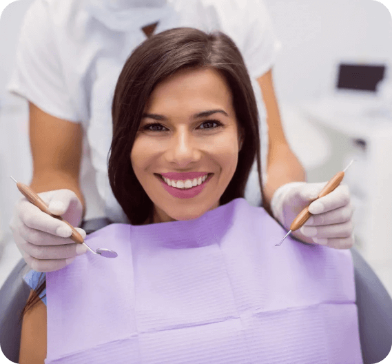 Happy patient after composite fillings in NE