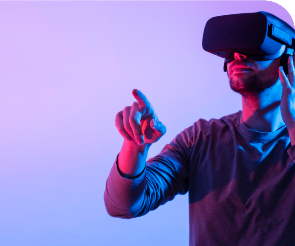 persona con lentes de Realidad Virtual