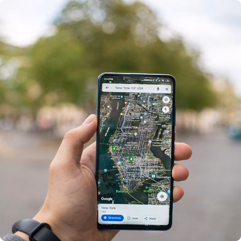 Google Business Profile map listing on mobile device