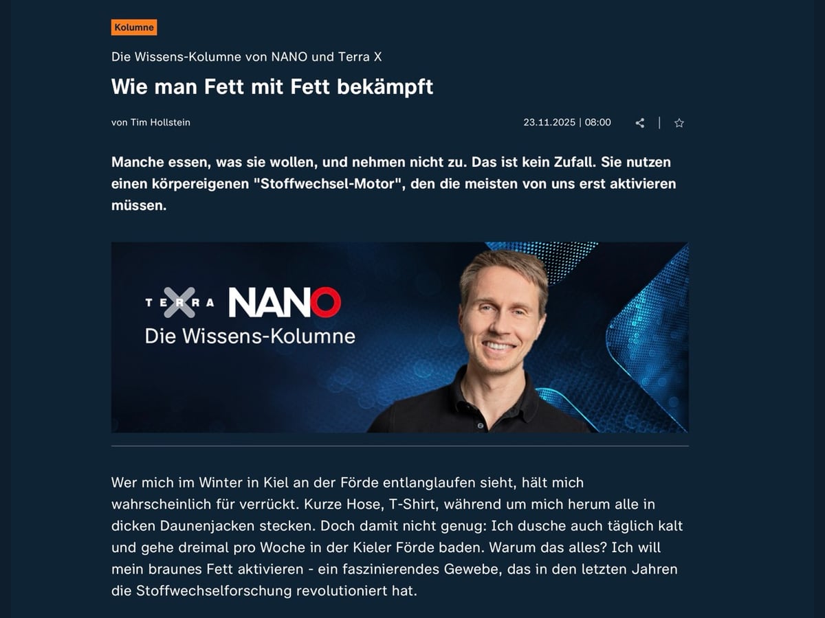 Terra-X-Kolumne: Wie man Fett mit Fett bekämpft