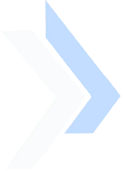 Two right-pointing arrows side by side, left arrow is white and right arrow is light blue.