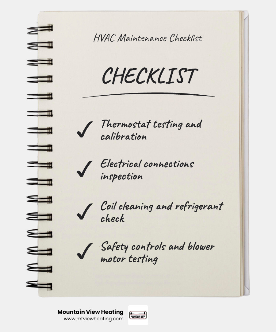 Step-by-step HVAC maintenance visit checklist infographic for homeowners - what does an hvac maintenance visit include Step-by-step HVAC maintenance visit checklist infographic for homeowners - what does an hvac maintenance visit include