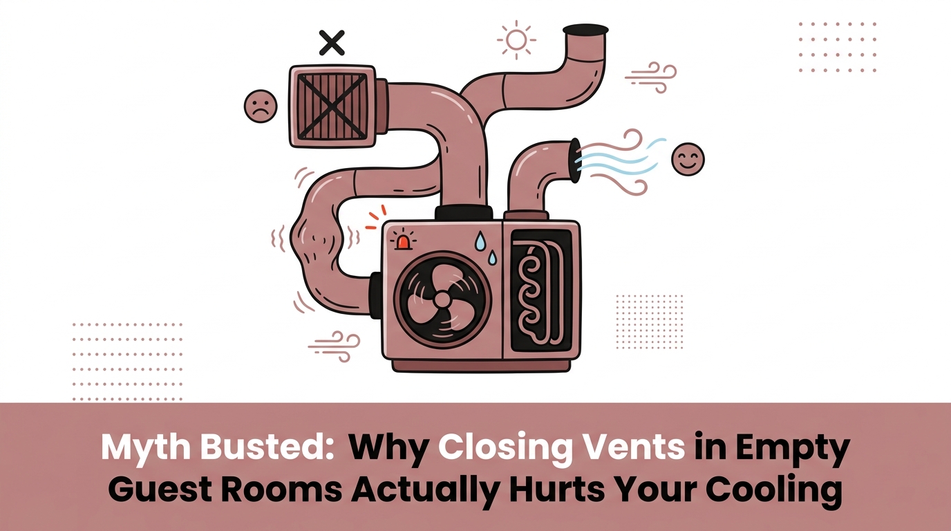 Why Closing Vents in Empty Guest Rooms Actually Hurts Your Cooling