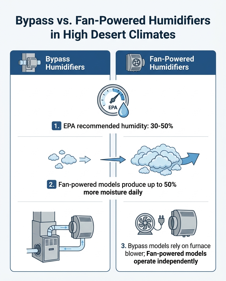 Bypass vs. Fan-Powered Humidifiers in High Desert Climates