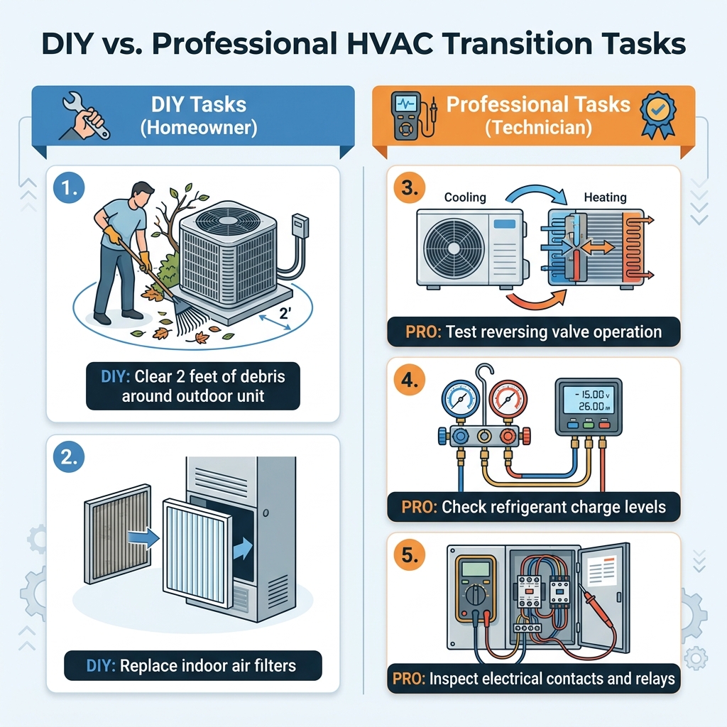 DIY vs. Professional HVAC Transition Tasks