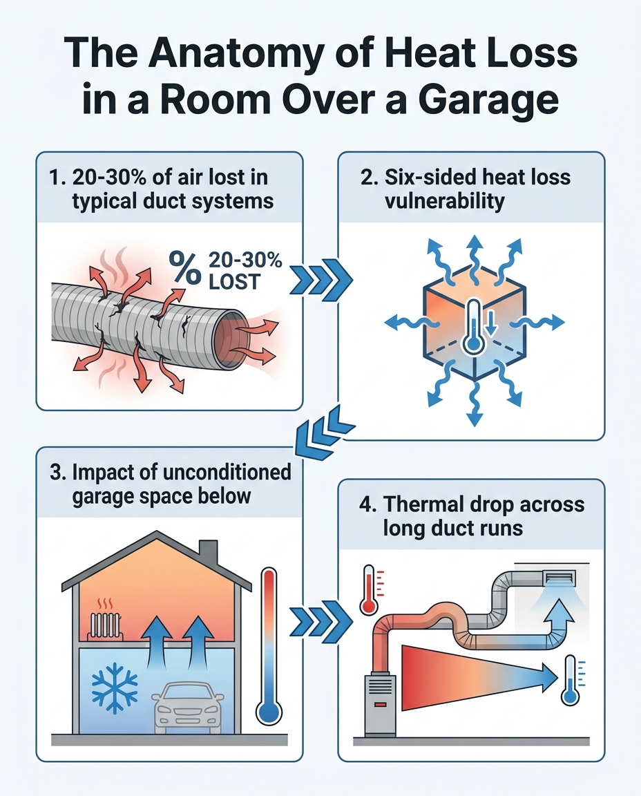 The Anatomy of Heat Loss in a Room Over a Garage