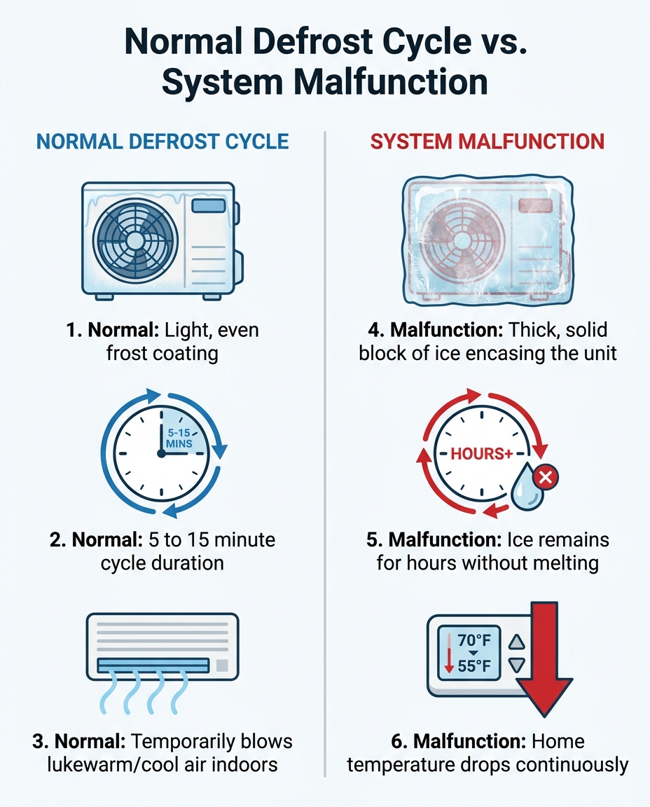 Normal Defrost Cycle vs. System Malfunction