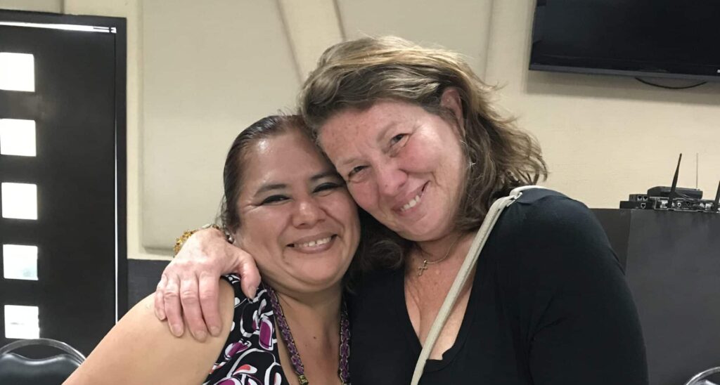 Carol V and Veronica at a Friends Around the Table gathering in Mexico (2021)