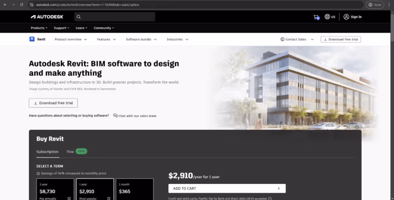 Revit homepage