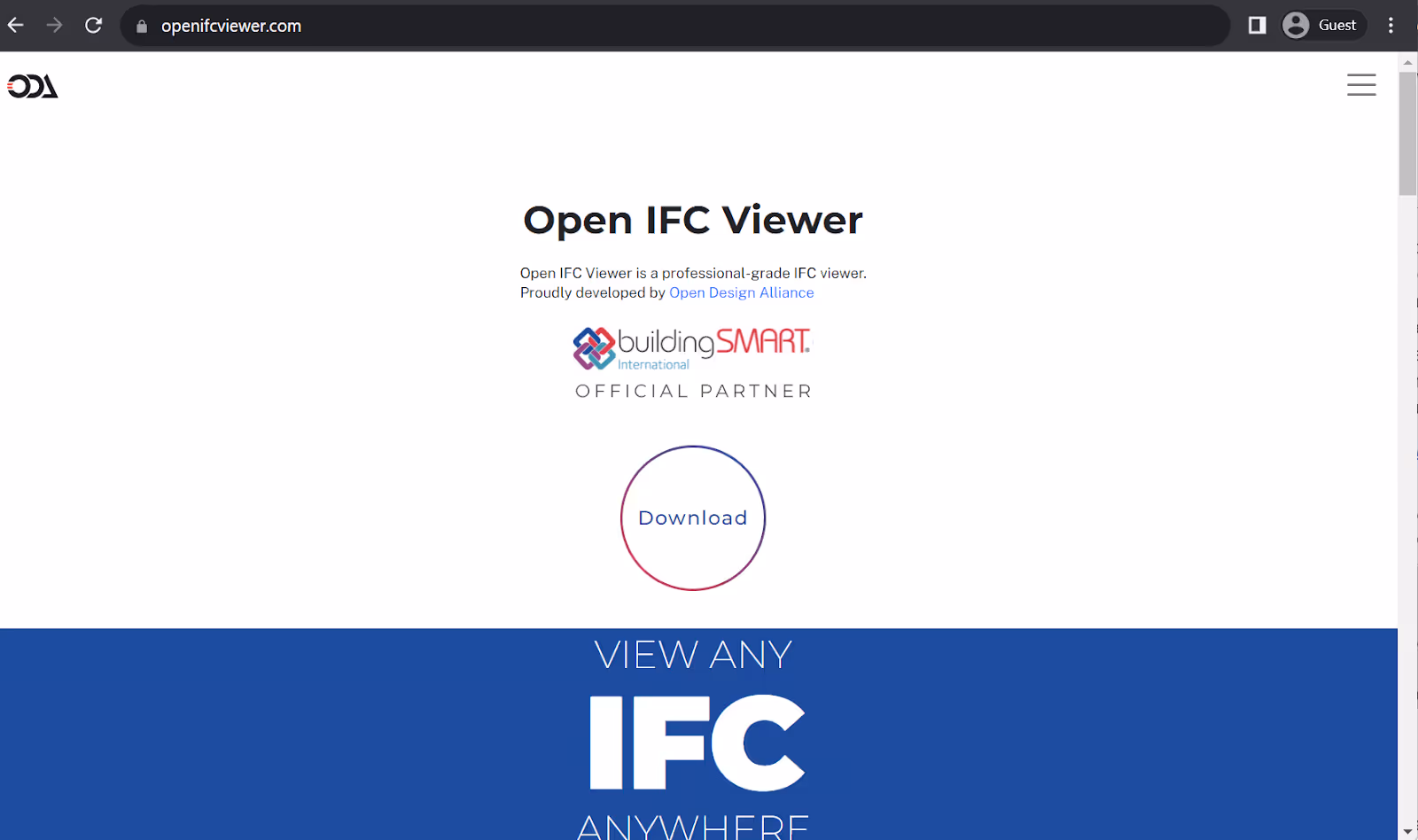 Open IFC Viewer homepage