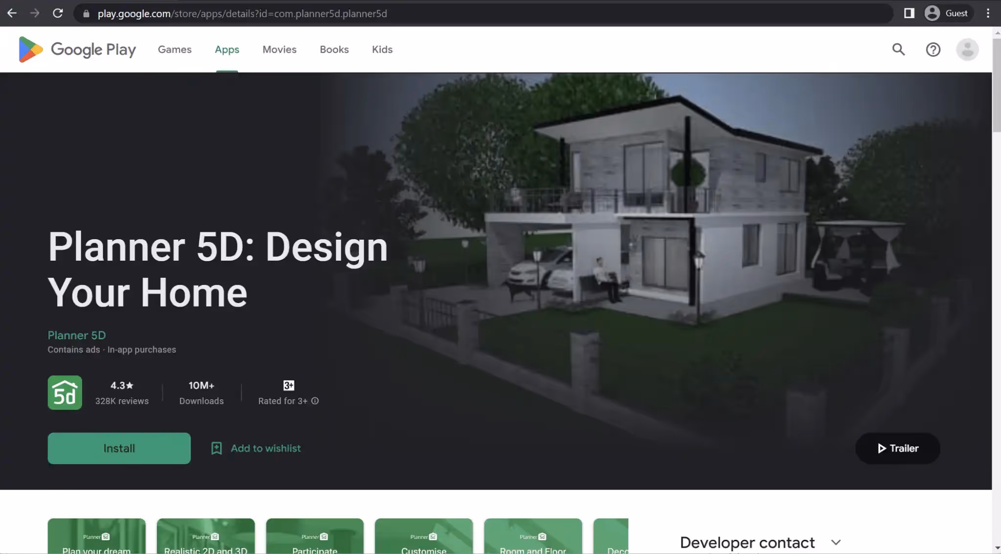Planner 5D preview in Google Play