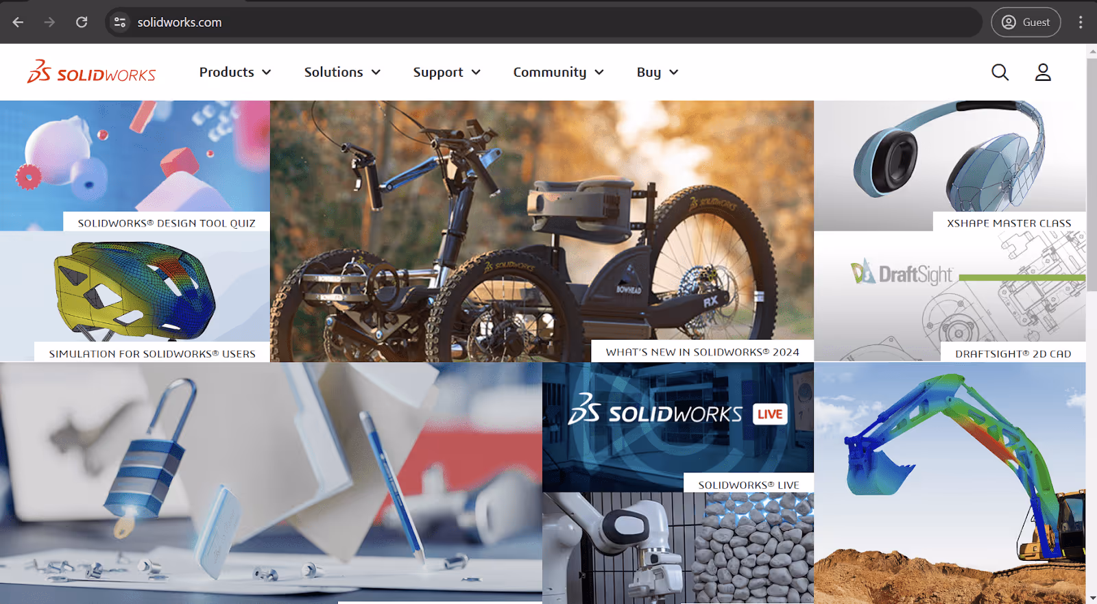 SolidWorks homepage