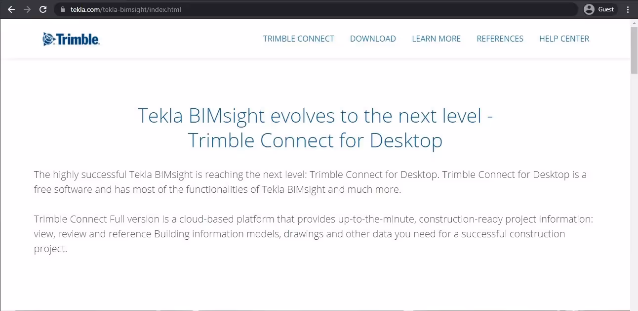 trimble connect landing page