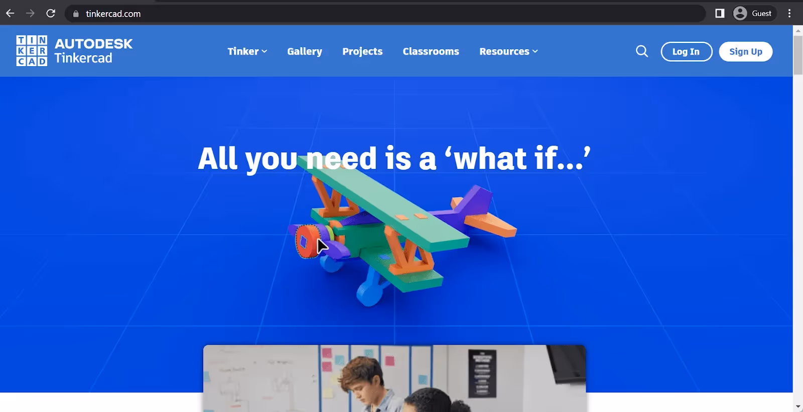 tinkercad landing page