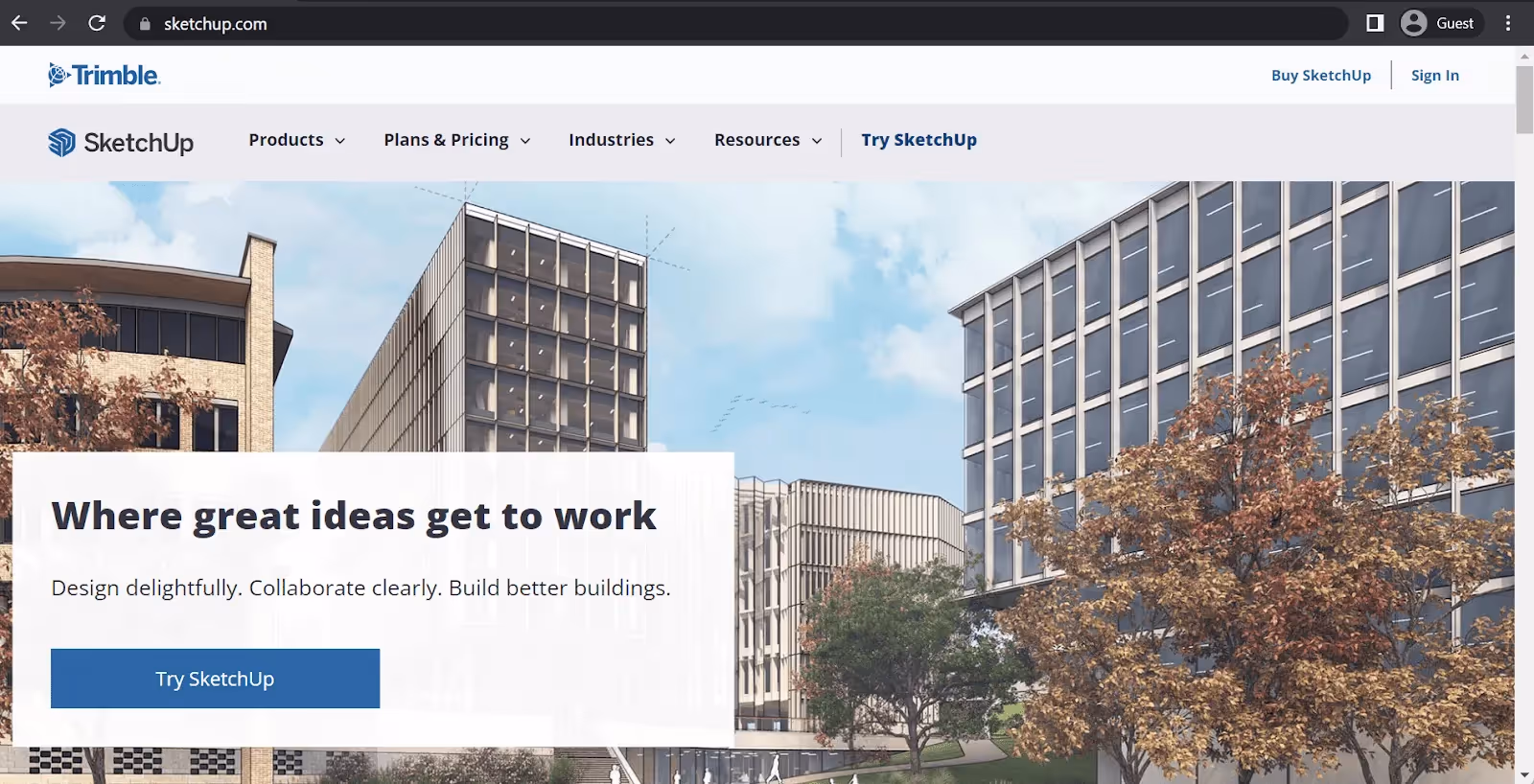 sketchup landing page