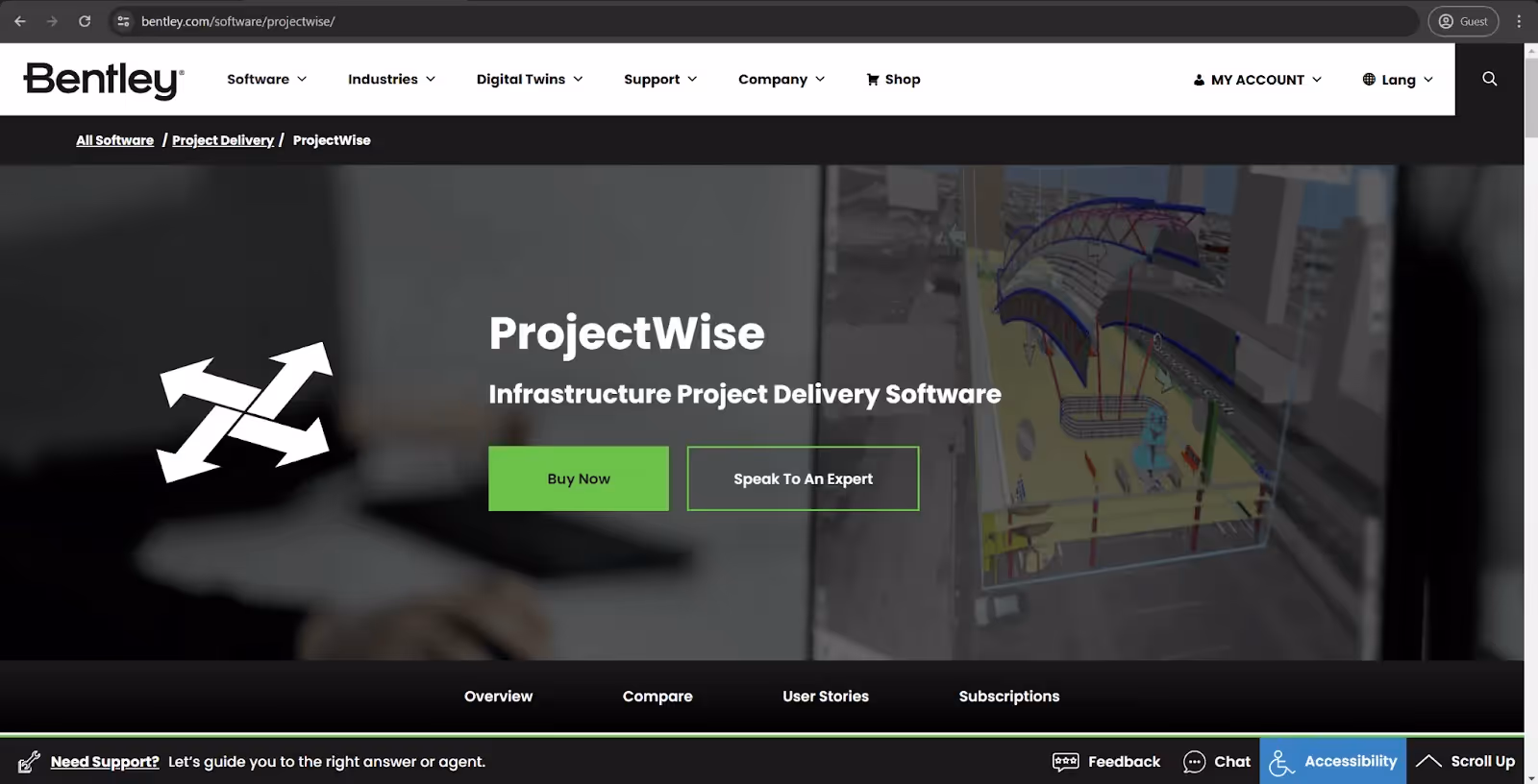 Bentley ProjectWise homepage