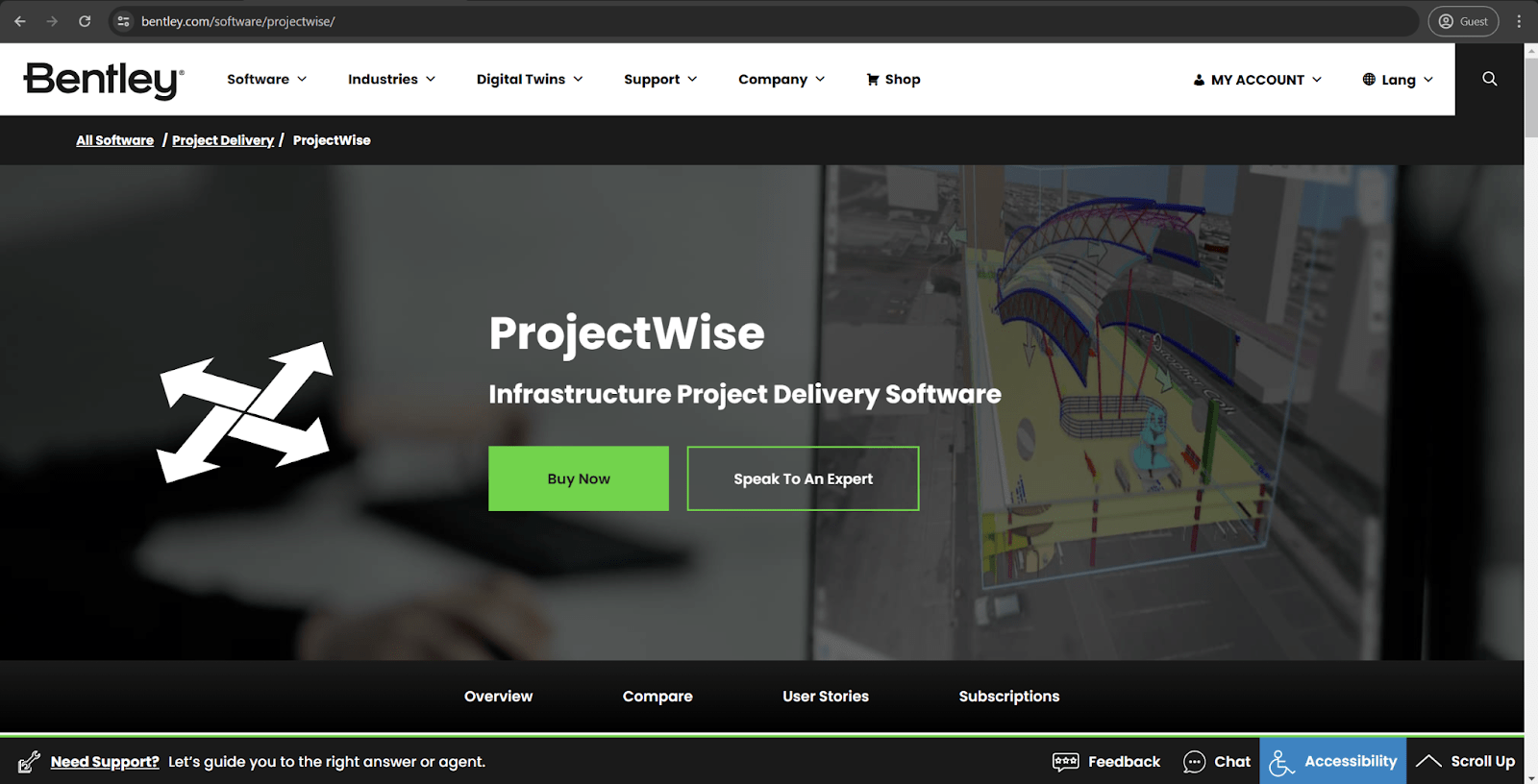 Bentley ProjectWise homepage