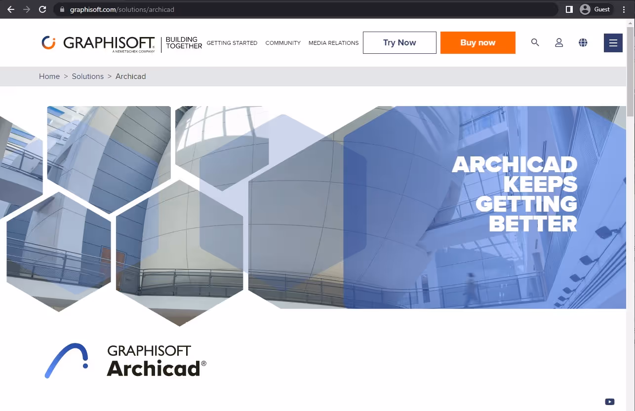 archicad landing page