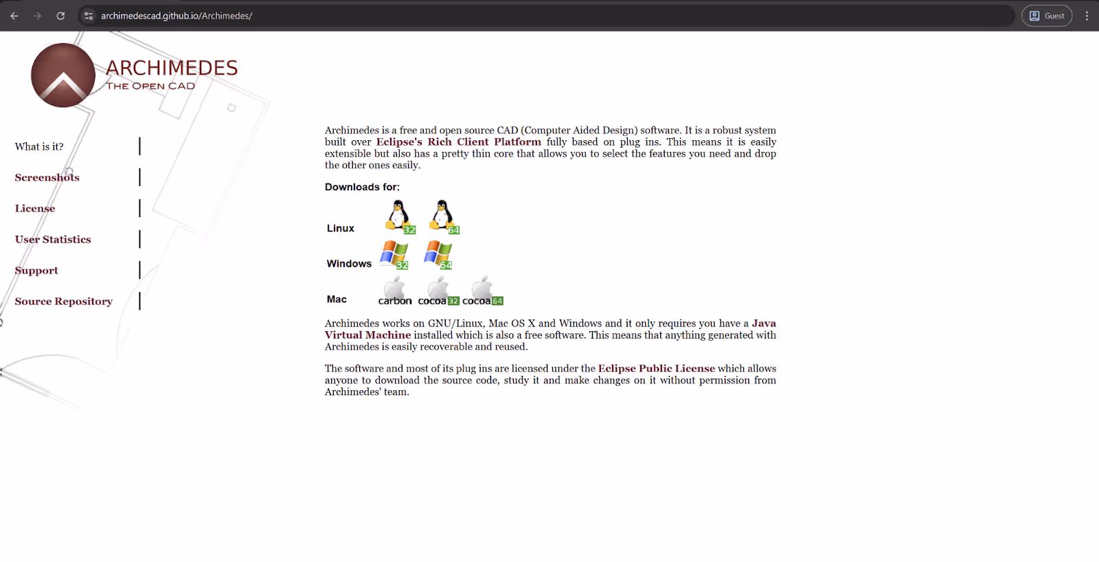 archimedes landing page